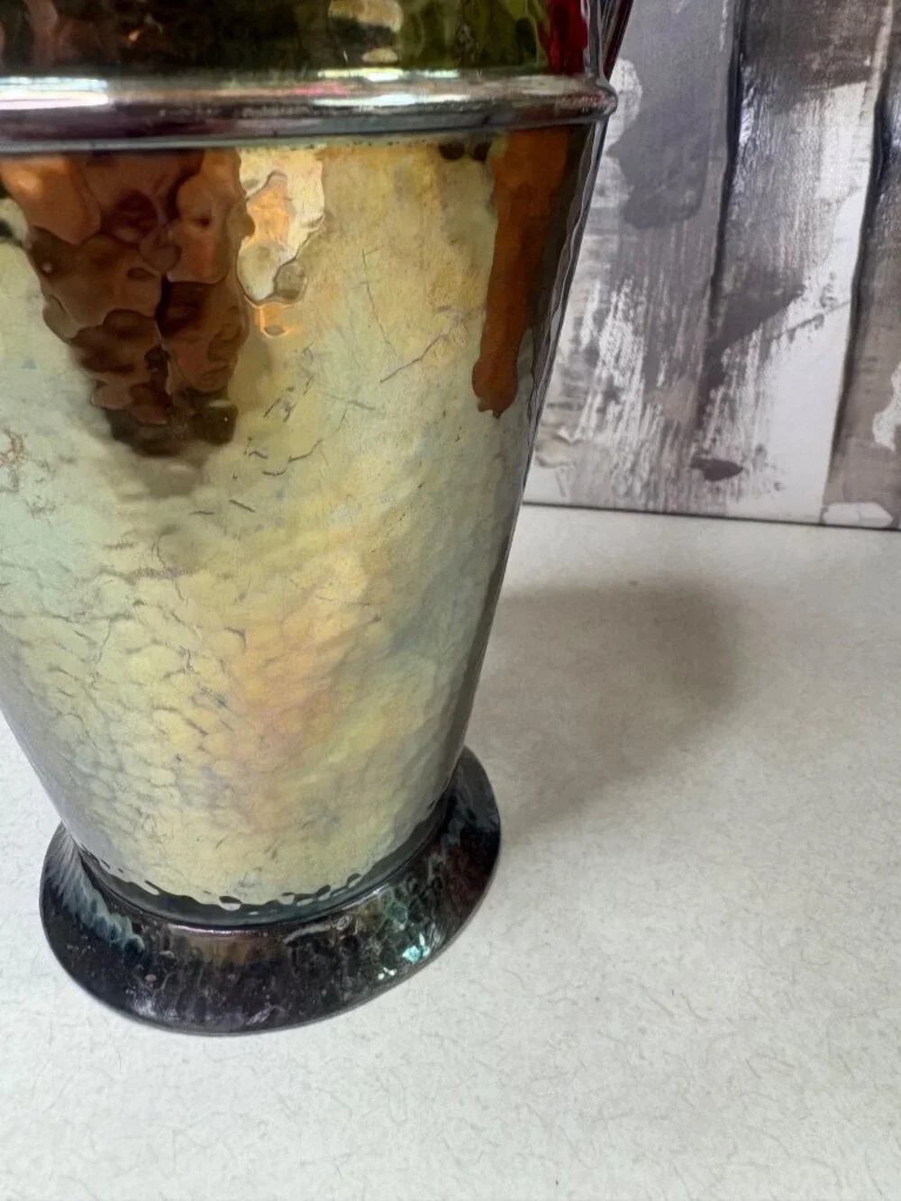 Vintage Art Deco Apollo EPNS Bernard Rice's Sons Cocktail Shaker 4339 Hammered